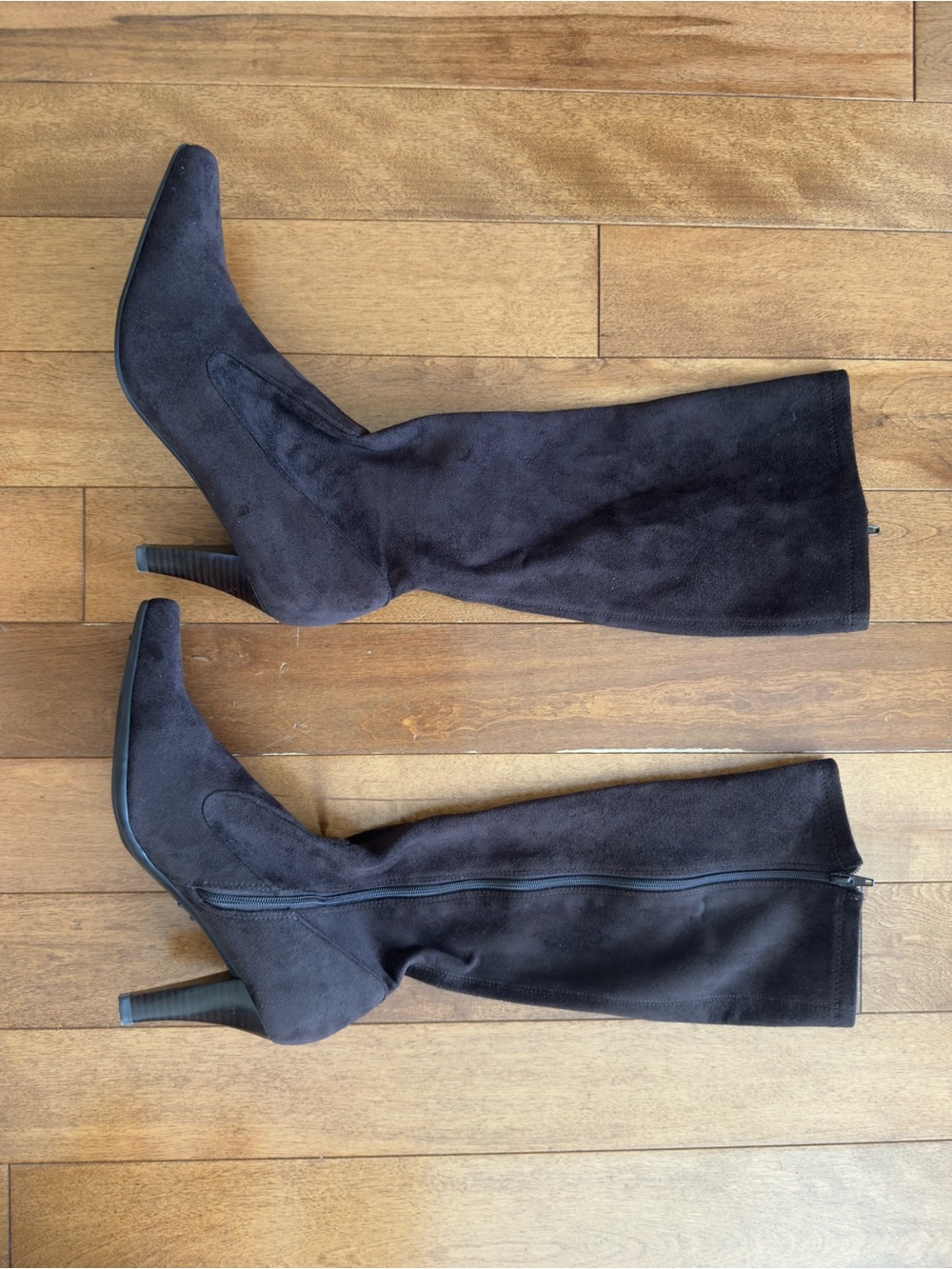 Franco Sarto Dark Brown Suede Over-The-Knee Pointed-Toe Heeled Boots Size 8.5
